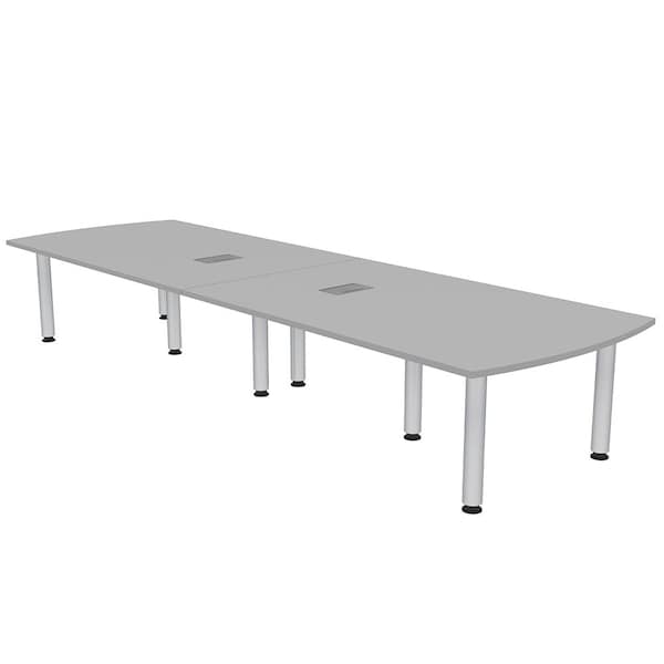 45 in W, 144 in L, 29 in H, Engineered Wood Top, Grey